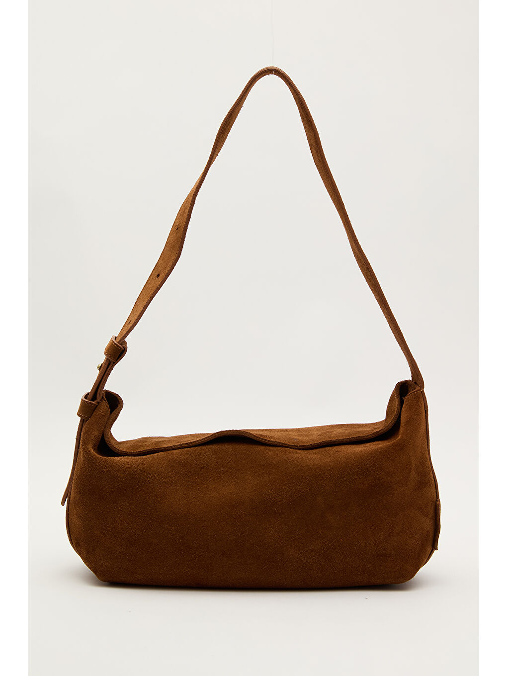 Kahverengi Ari Süet Omuz Çantası Camel