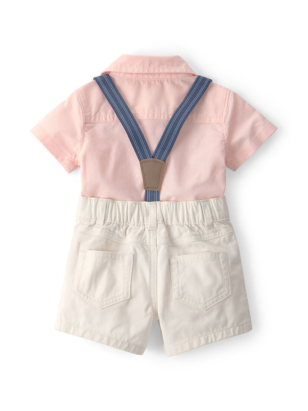 Erkek Bebek Body Şort Set 3 Ay-24 Ay Pembe-1
