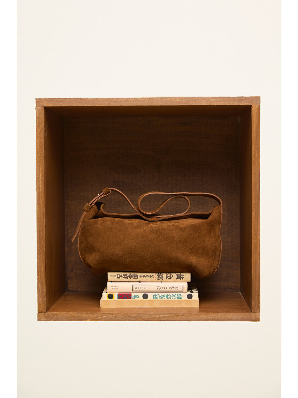 Kahverengi Ari Süet Omuz Çantası Camel-2