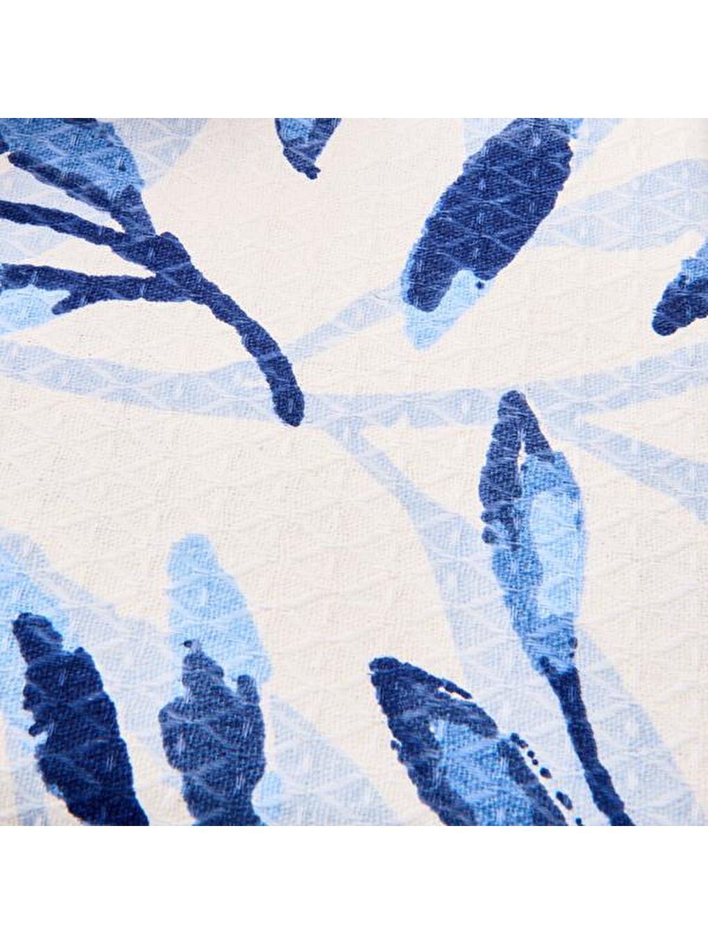 Soft Palmatum Çift Kişilik Pike - Beyaz / Mavi - 200x220 cm-1