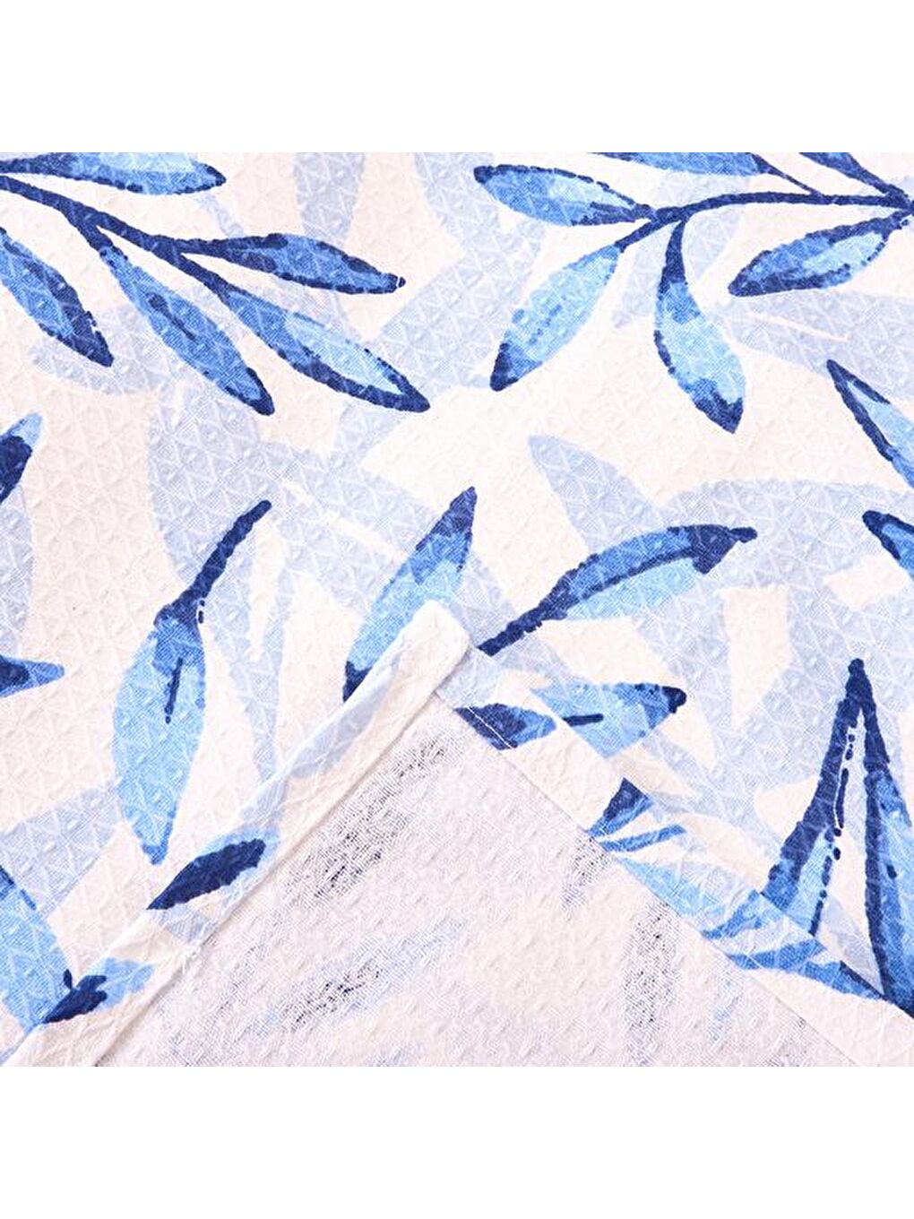 Soft Palmatum Çift Kişilik Pike - Beyaz / Mavi - 200x220 cm-4