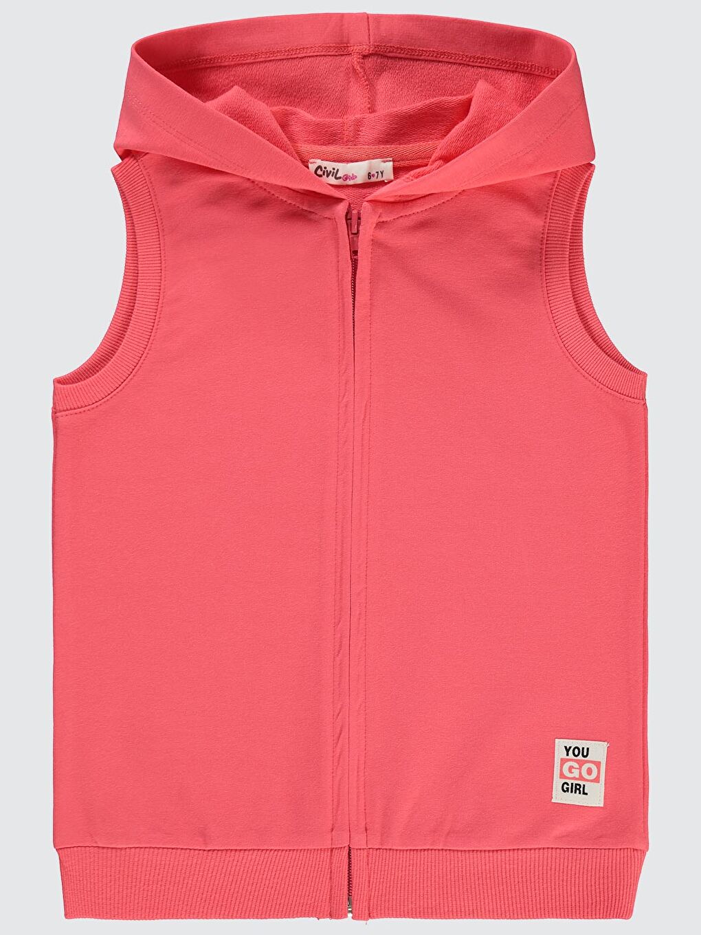 Girls Kız Çocuk Yelek 6-9 Yaş Günbatımı Mercan