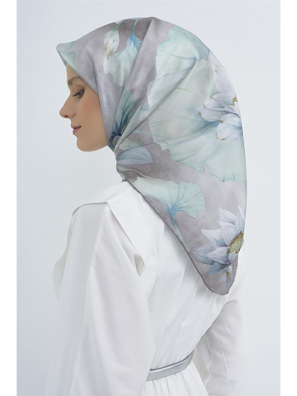 Yeşil Saf İpek Twill Eşarp 9505D 31-2