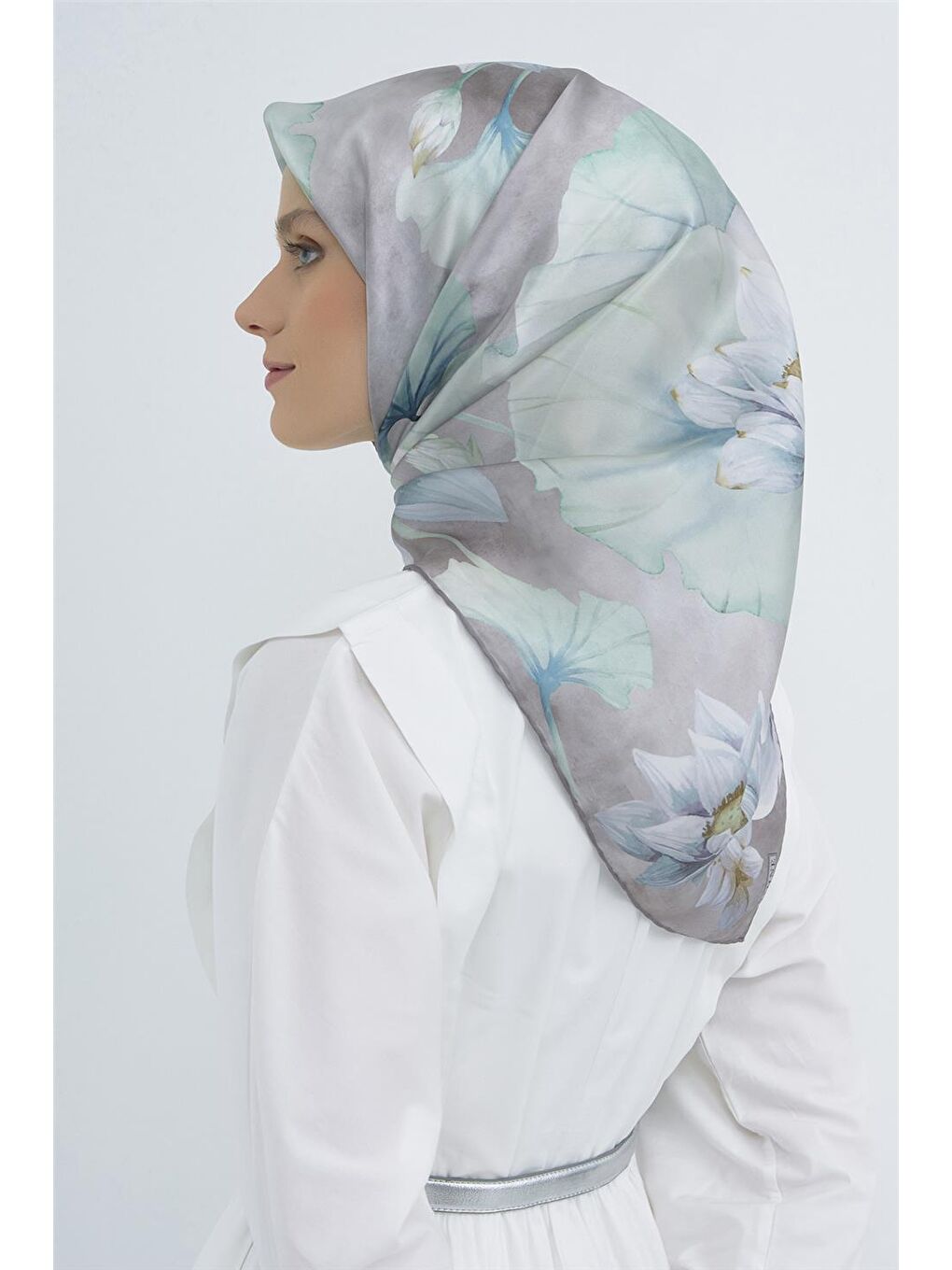 Yeşil Saf İpek Twill Eşarp 9505D 31-3