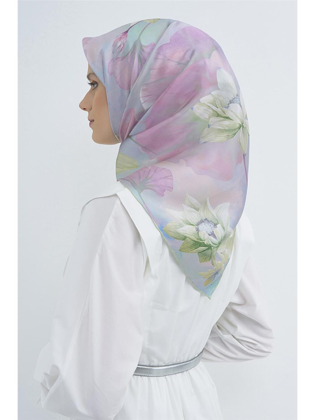 Pembe Saf İpek Twill Eşarp 9505D 82-2