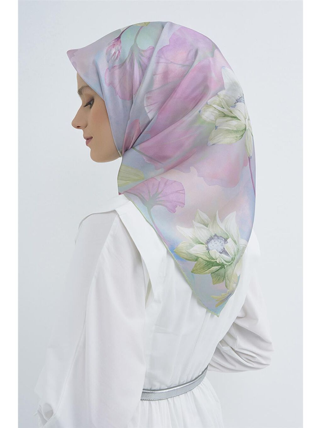 Pembe Saf İpek Twill Eşarp 9505D 82-3