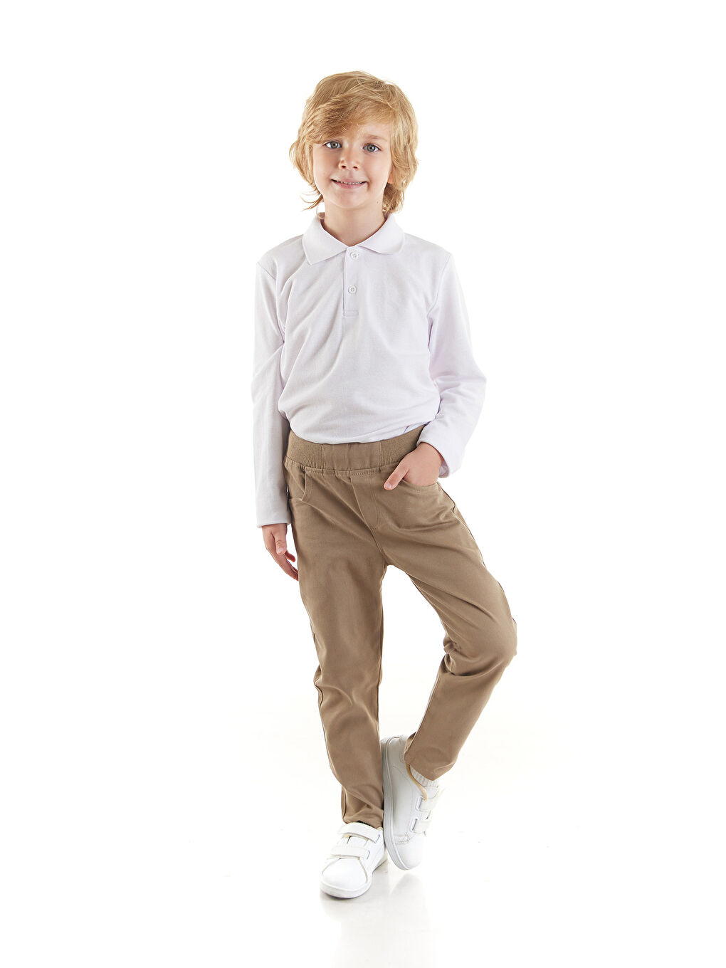Kahverengi Erkek Çocuk Kaşkorseli Okul Pantolonu AK848331-1