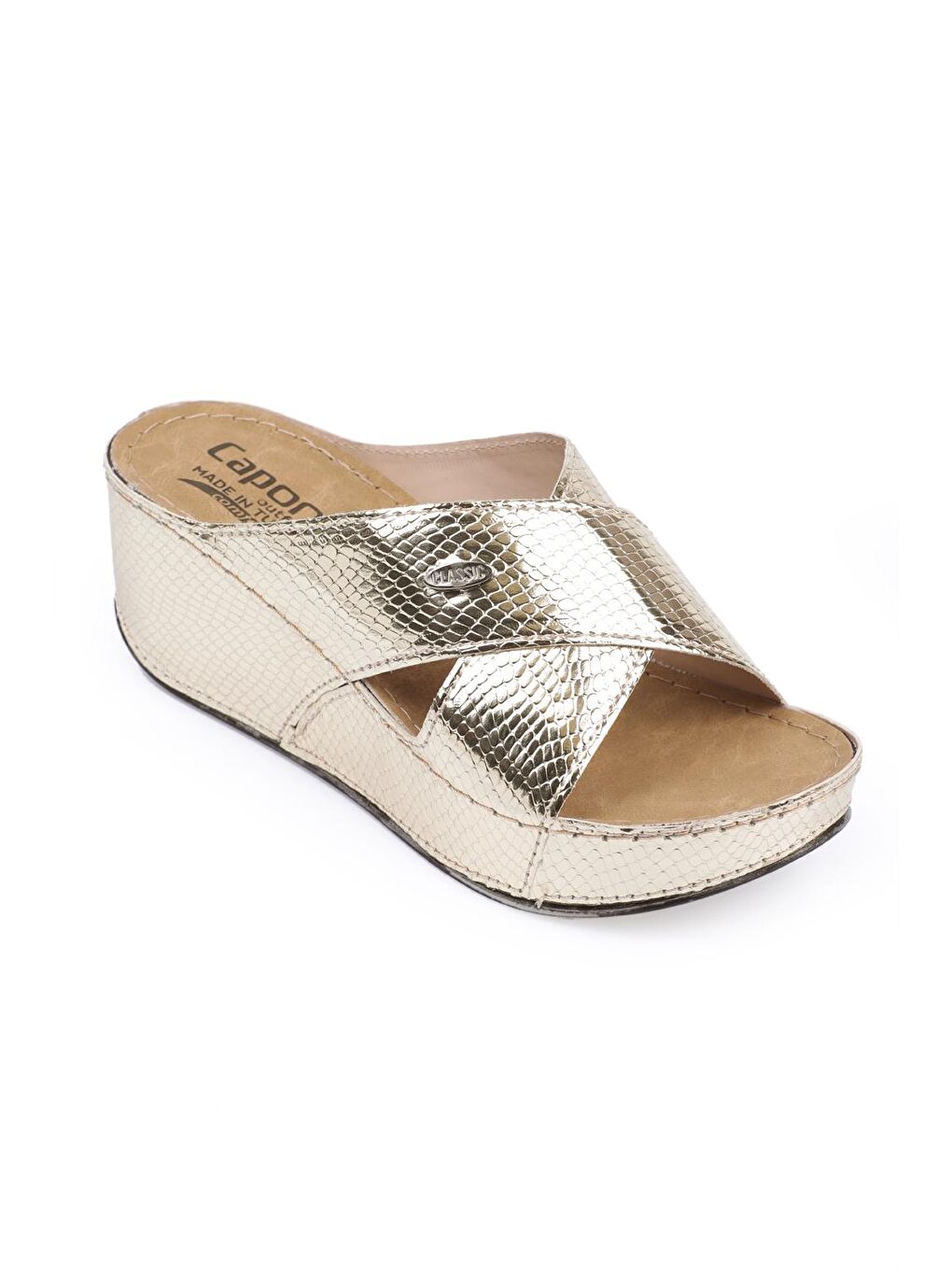 Sarı 6175 Kadın Çapraz Bant Terlik-4