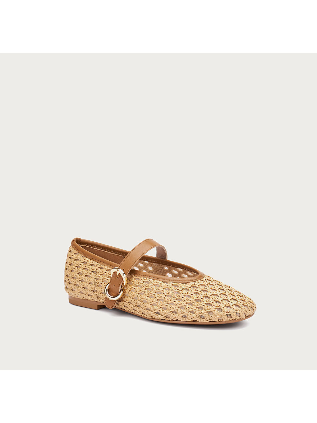 Ekru Kadın Babet 69V3 ORZO RAFFIA BALLET FLATS-1