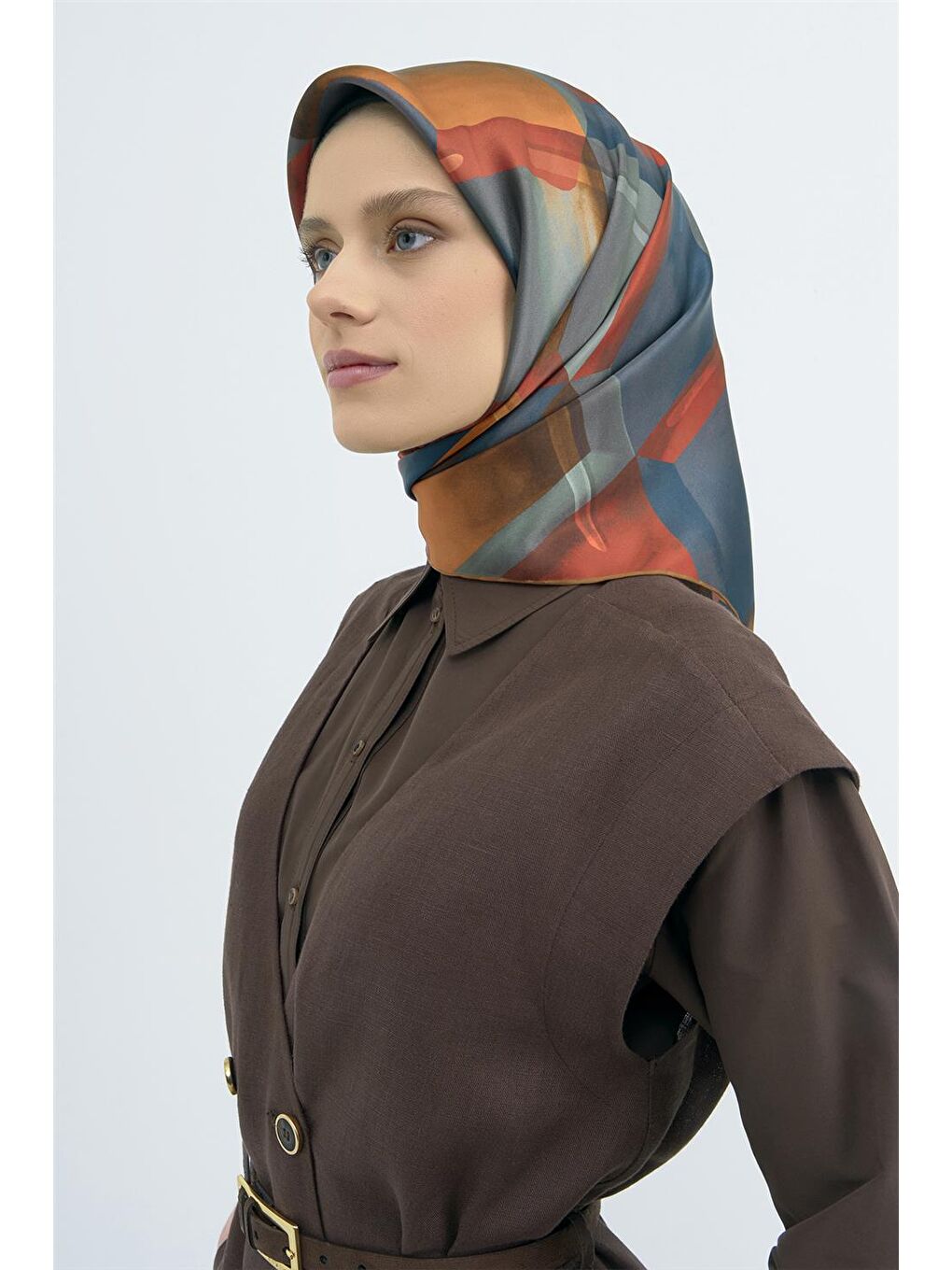 Turuncu Saf İpek Twill Eşarp 9510D 83