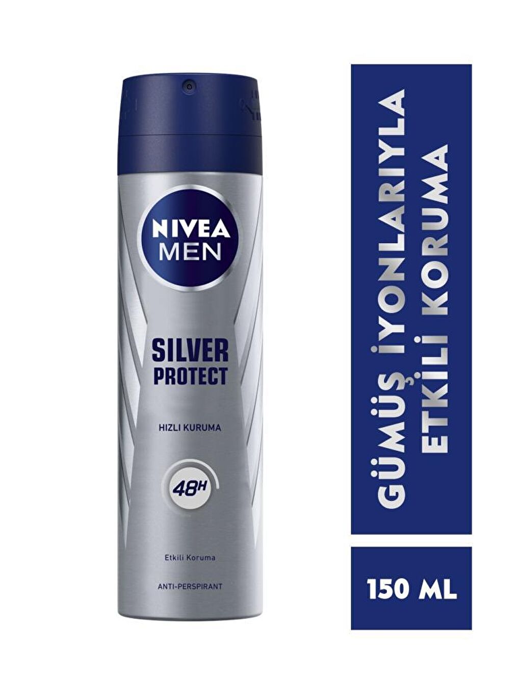 NIVEA Men Erkek Sprey Deodorant Silver Protect 48 Saat Anti-Perspirant Koruma 150 ml