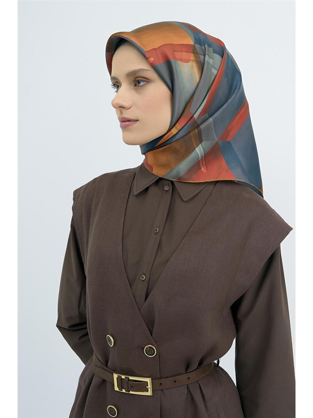 Turuncu Saf İpek Twill Eşarp 9510D 83-2