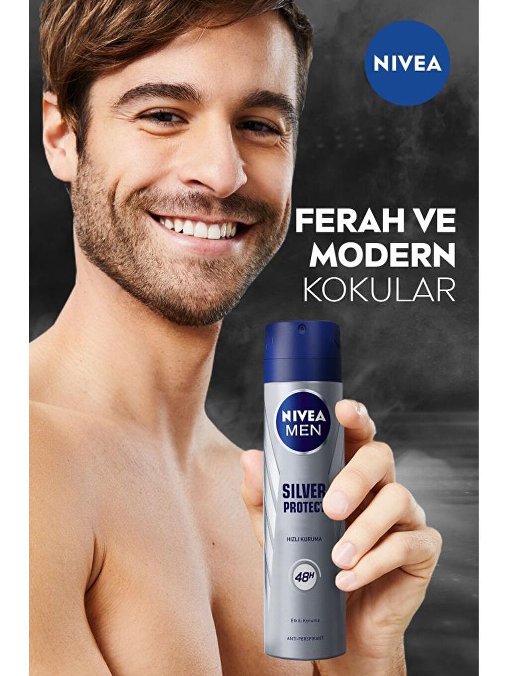 NIVEA Men Erkek Sprey Deodorant Silver Protect 48 Saat Anti-Perspirant Koruma 150 ml - 1