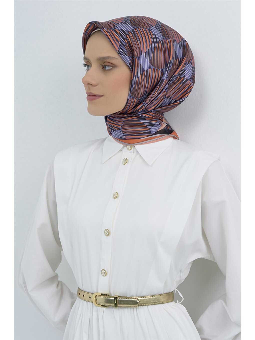 Turuncu Saf İpek Twill Eşarp 9533D 33