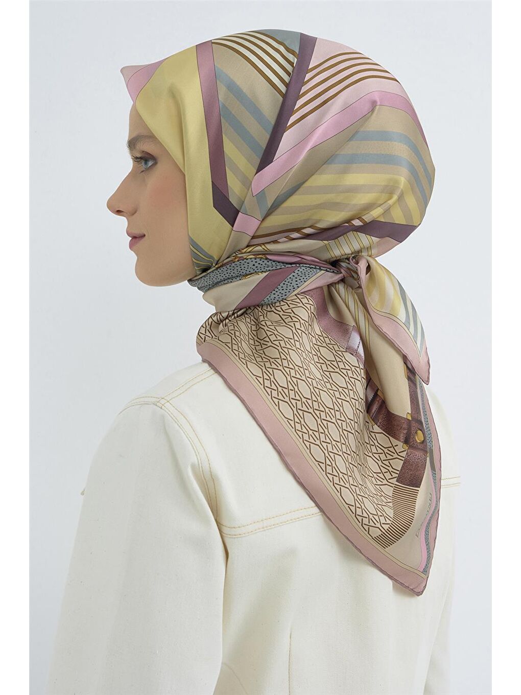 Pembe Saf İpek Twill Eşarp 9521D 02-2