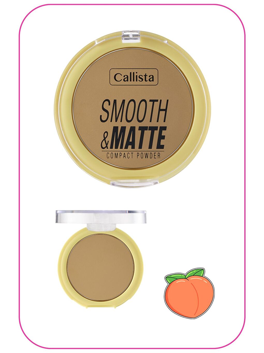 Callista Şeftali Smooth Matte Compact Powder Mat Görünümlü Pudra 40 Apricot - 2