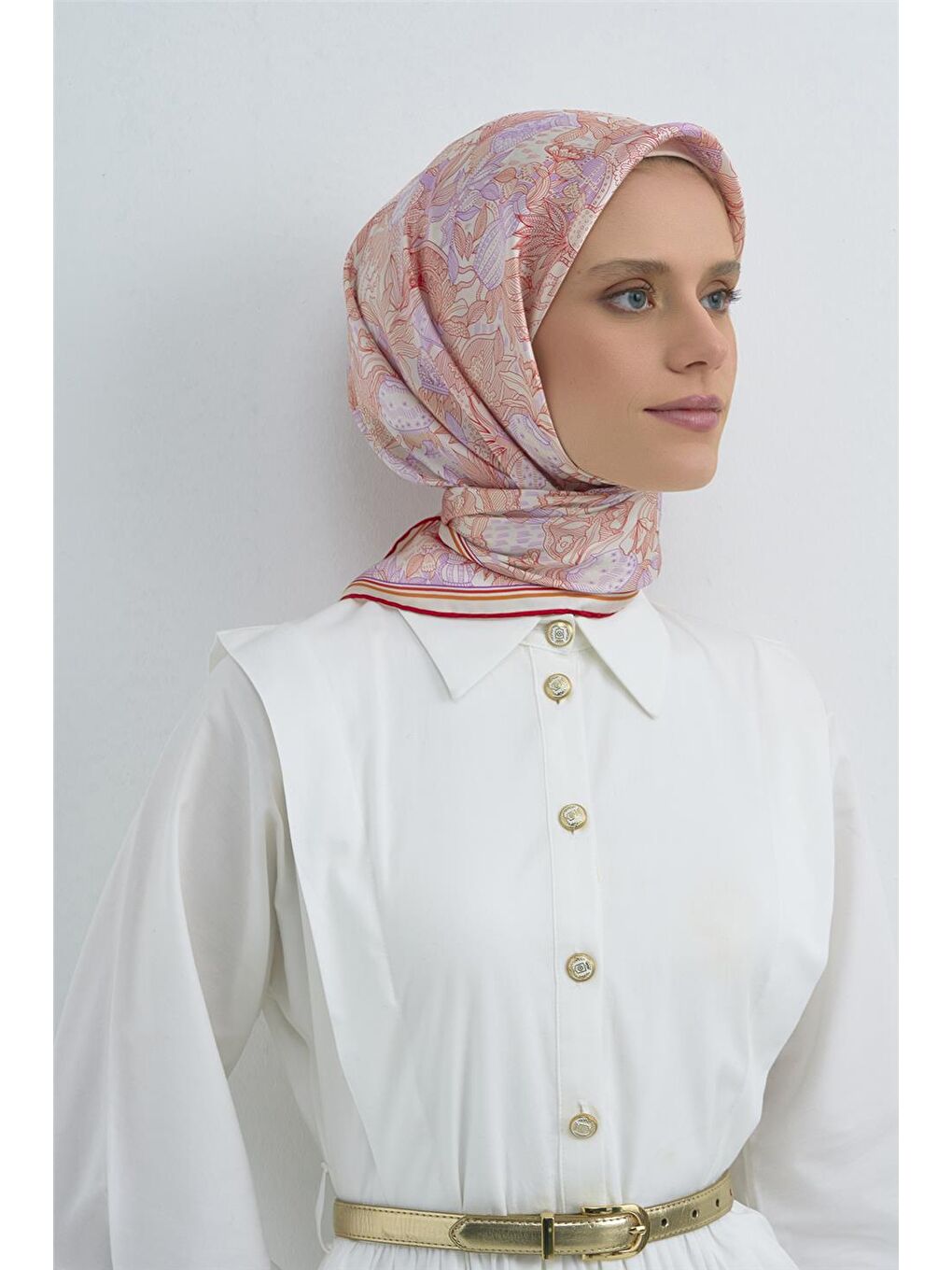 Pembe Saf İpek Twill Eşarp 9508D 56