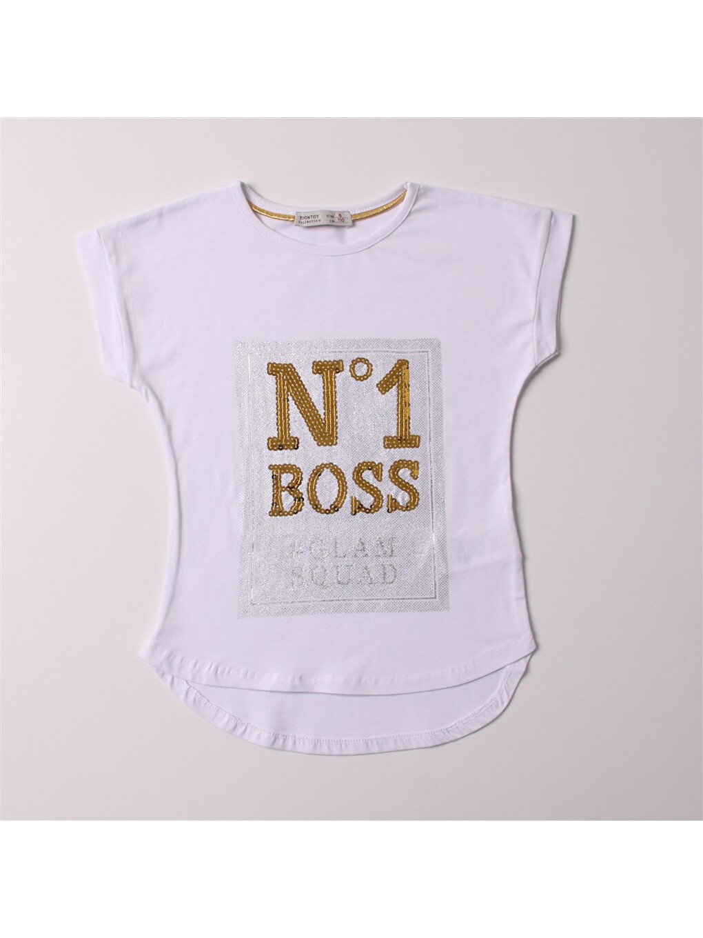 Beyaz Kız Çocuk N1 Boss Baskılı Tişört