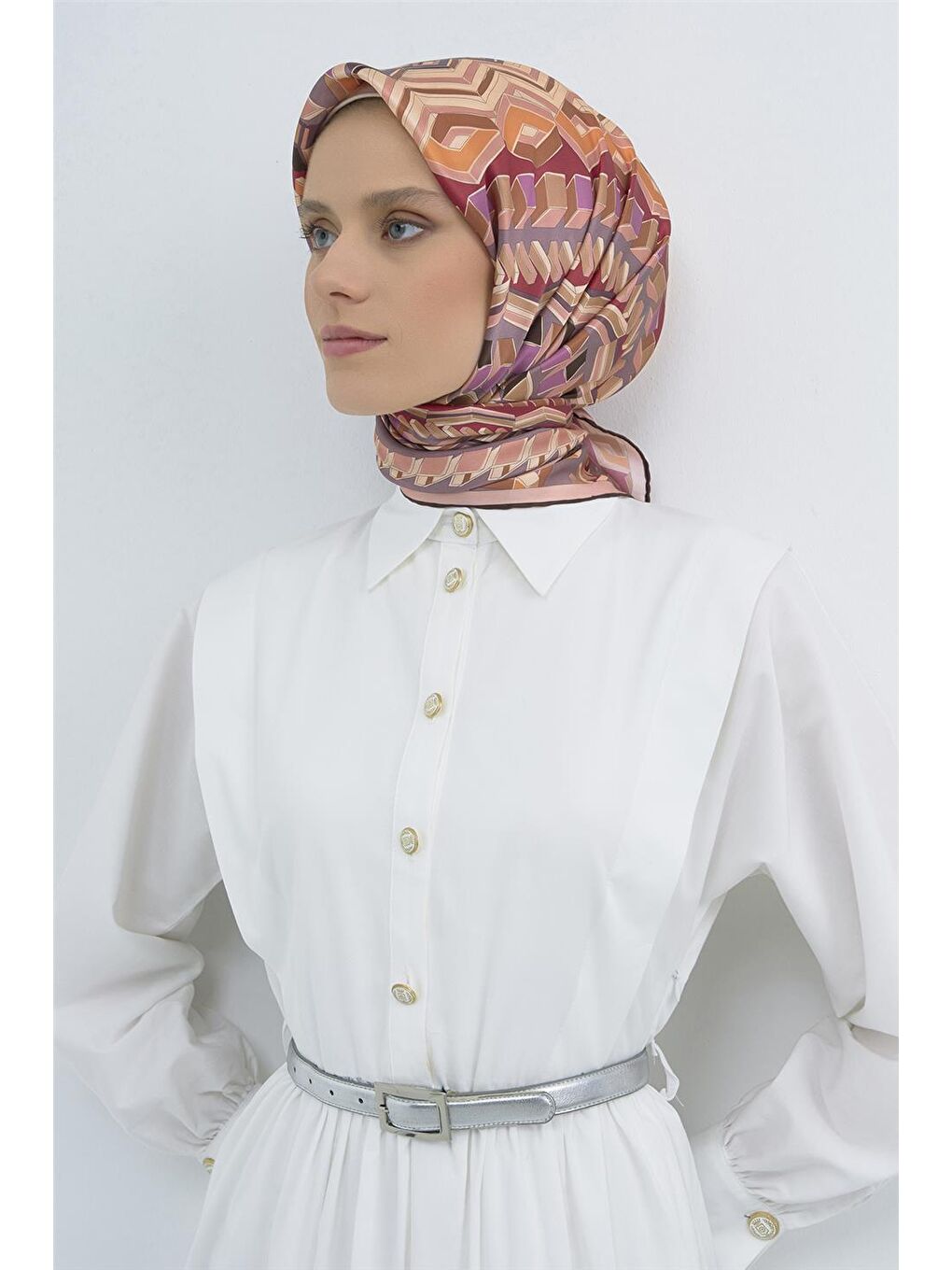 Turuncu Saf İpek Sura Eşarp 9542D 31