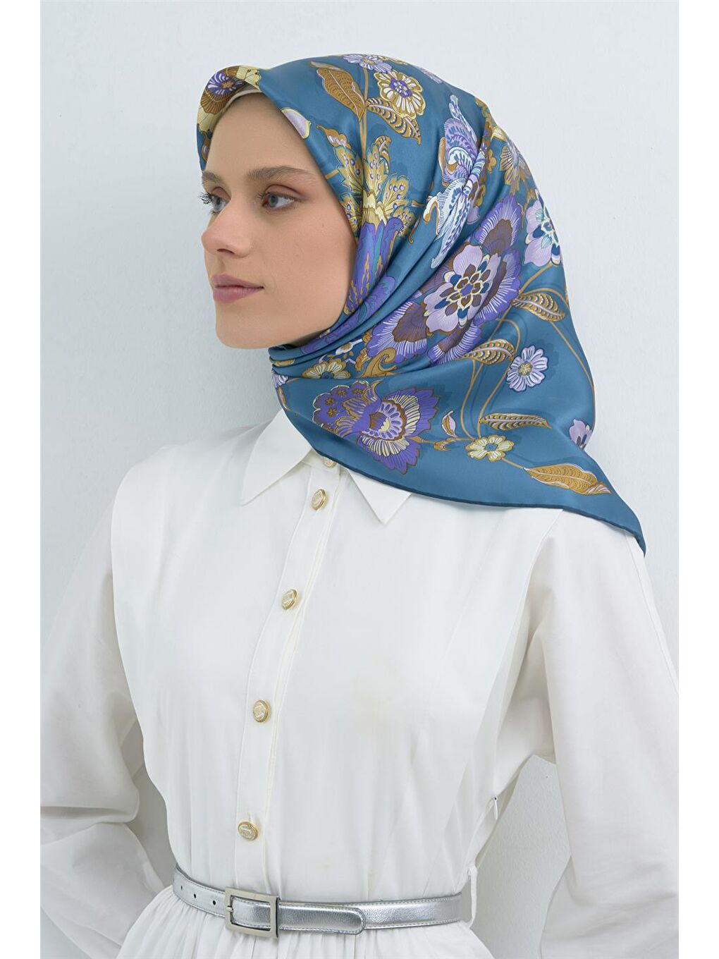 Karışık Saf İpek Sura Eşarp 9523D 50-1