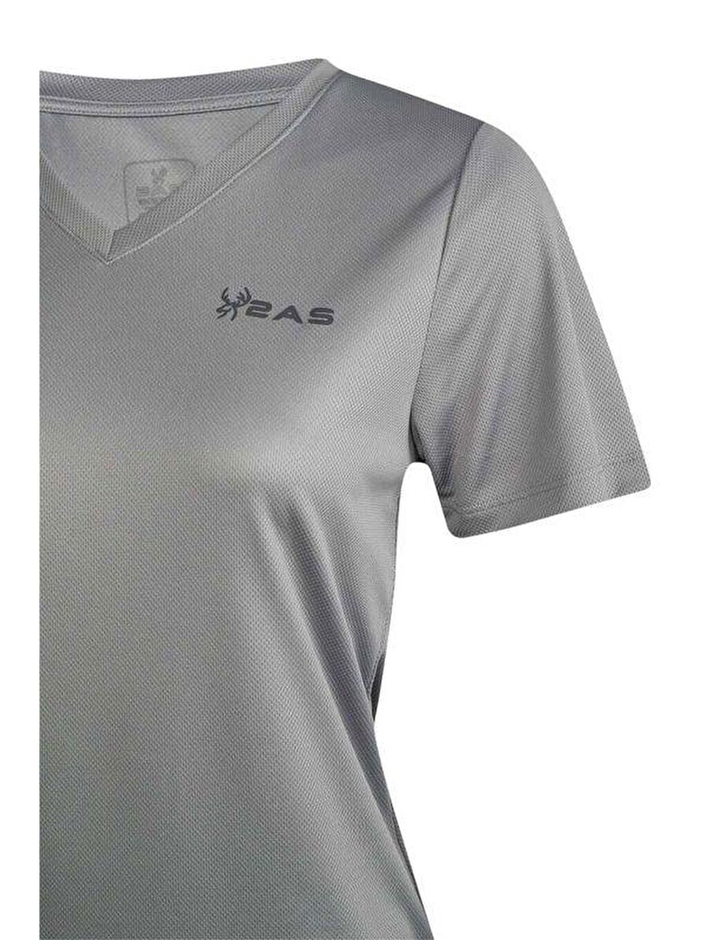 Freda V Yaka Kadın Tişört Antrasit-2