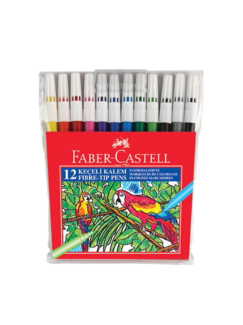 FABER CASTELL Pastel Boya Keçeli Boya Metal Tüp Kuru Boya 12 li ve Resim Defteri - 1