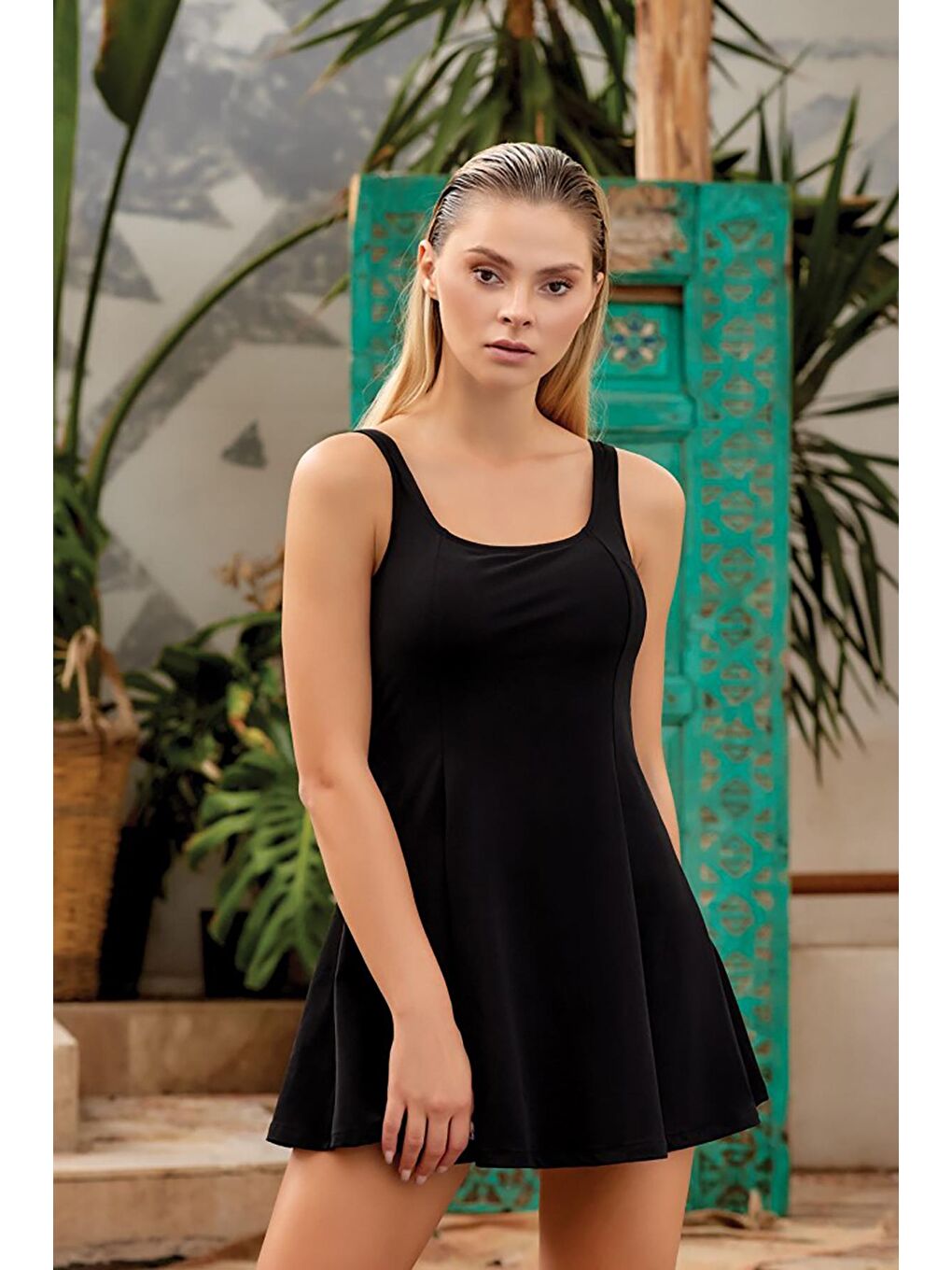 Sıfır Kol Mayo Yarı Kapalı Mayo Yudel 3147 Siyah