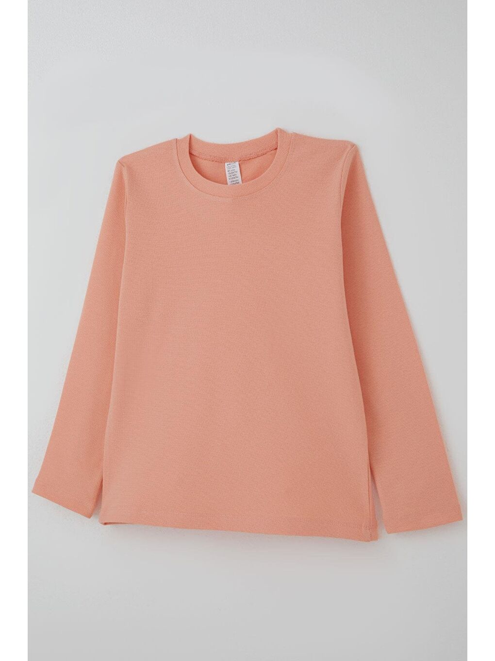 Pembe Kız Çocuk Uzun Kollu Tişört Basic Somon (9-14 Yaş)-3