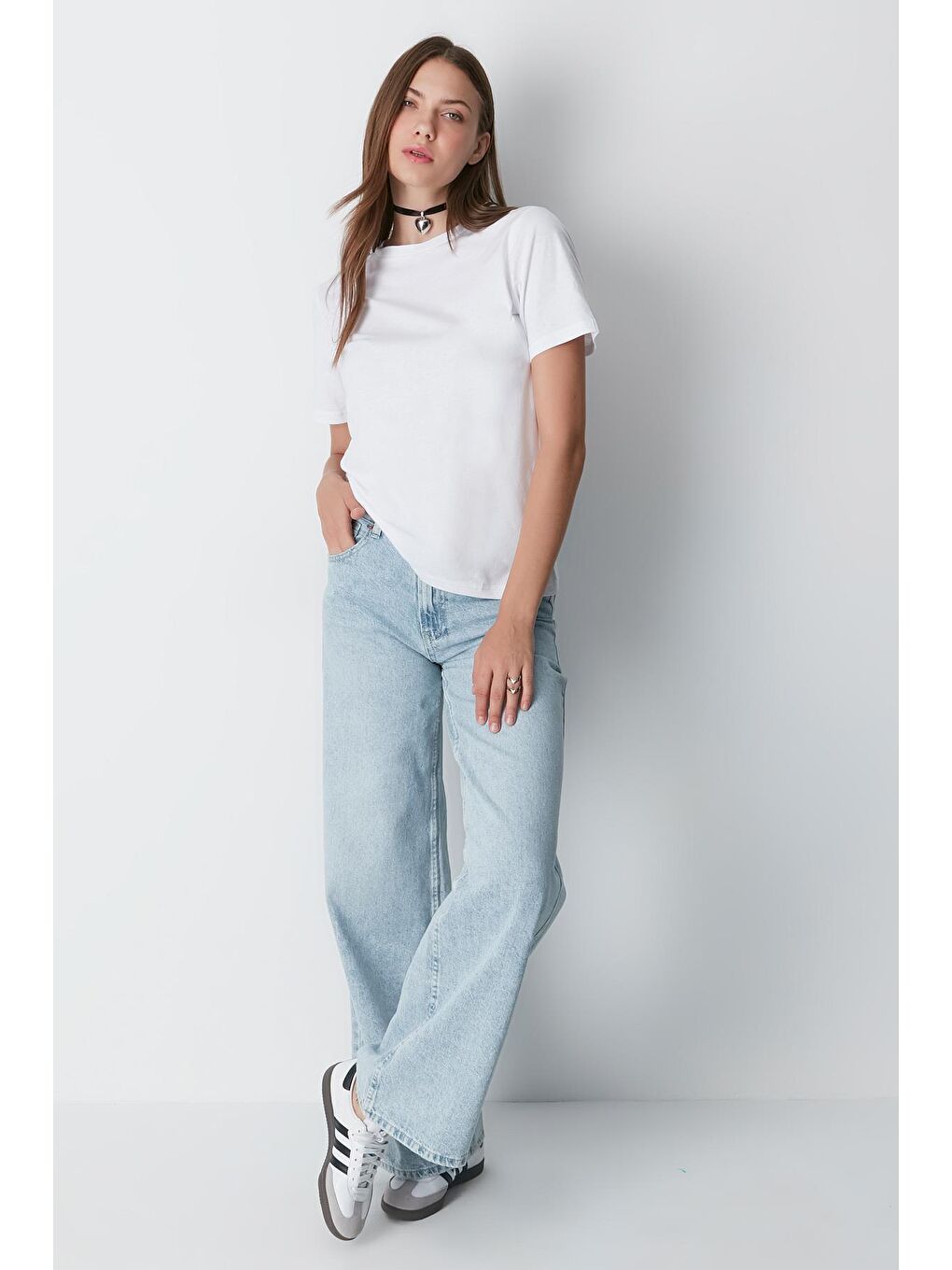 Bisiklet Yaka Kısa Kol 2'li Basic T-Shirt 960 Siyah/Beyaz-1