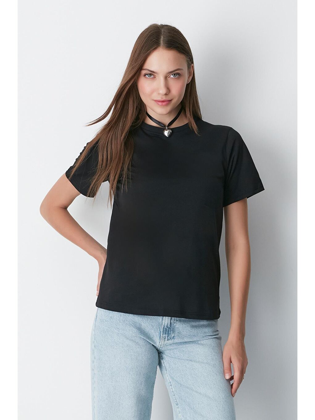 Bisiklet Yaka Kısa Kol 2'li Basic T-Shirt 960 Siyah/Beyaz-2