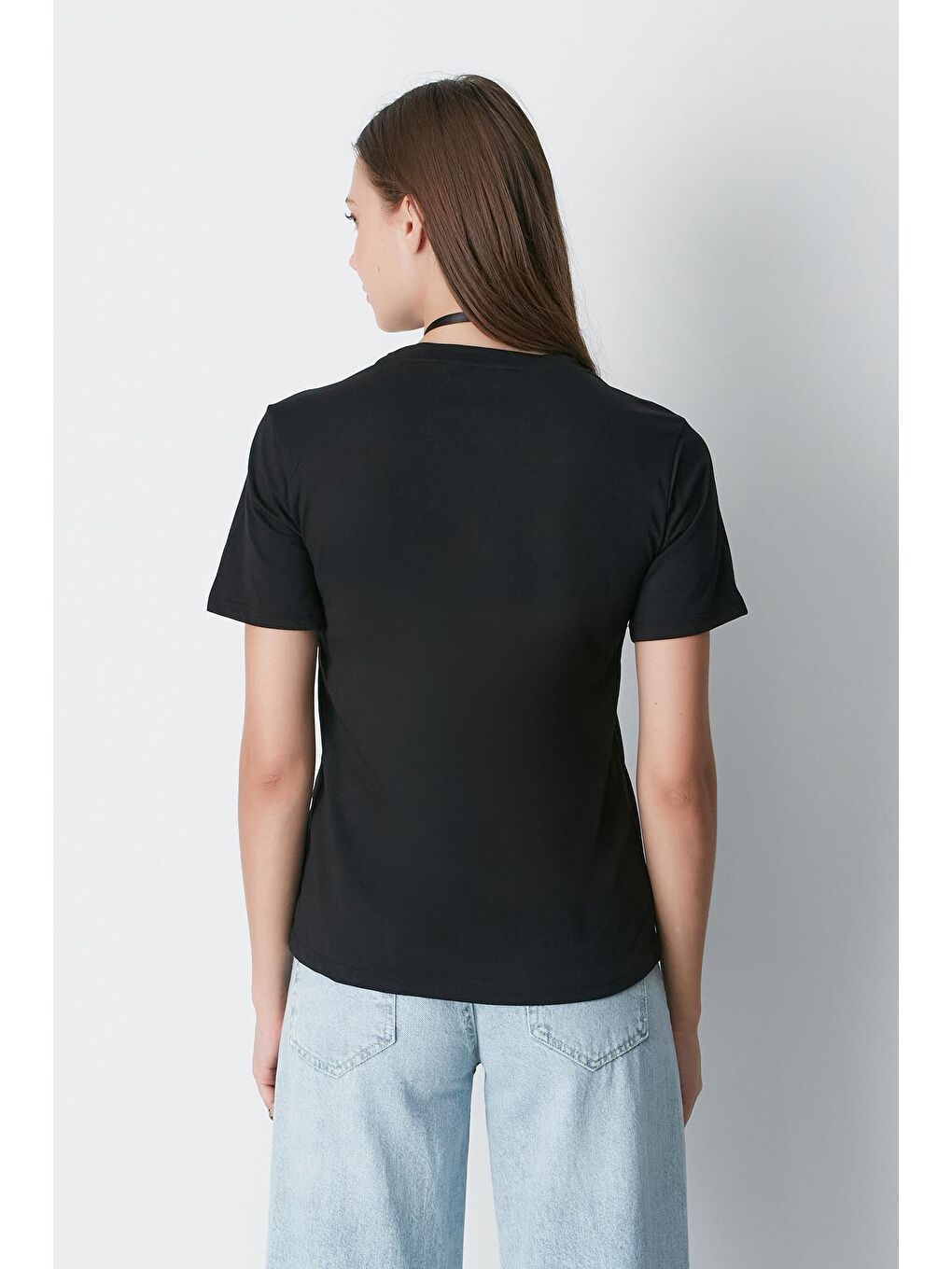 Bisiklet Yaka Kısa Kol 2'li Basic T-Shirt 960 Siyah/Beyaz-3