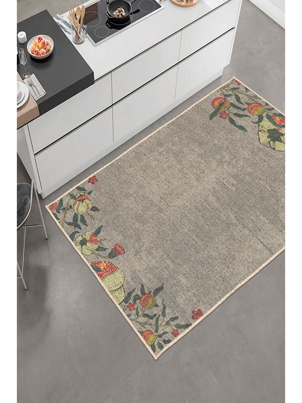 Gri Dekoratif Özel Tasarım Yıkanabilir,İnce, Kaymaz Tabanlı, Modern Halı  160 x 230 cm