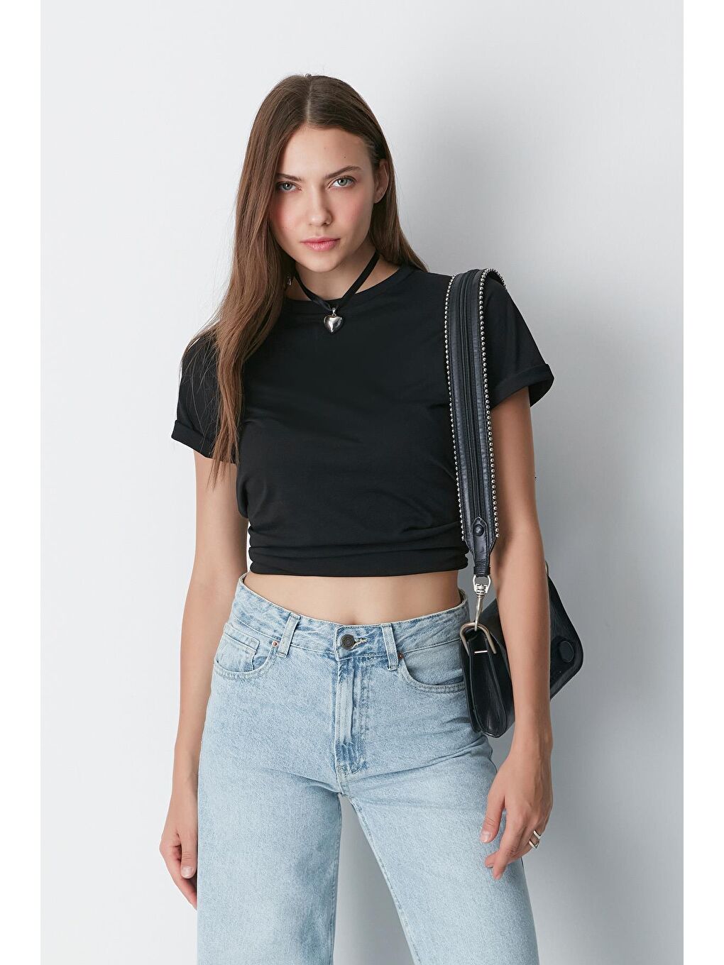 Bisiklet Yaka Kısa Kol 2'li Basic T-Shirt 960 Siyah/Beyaz-8