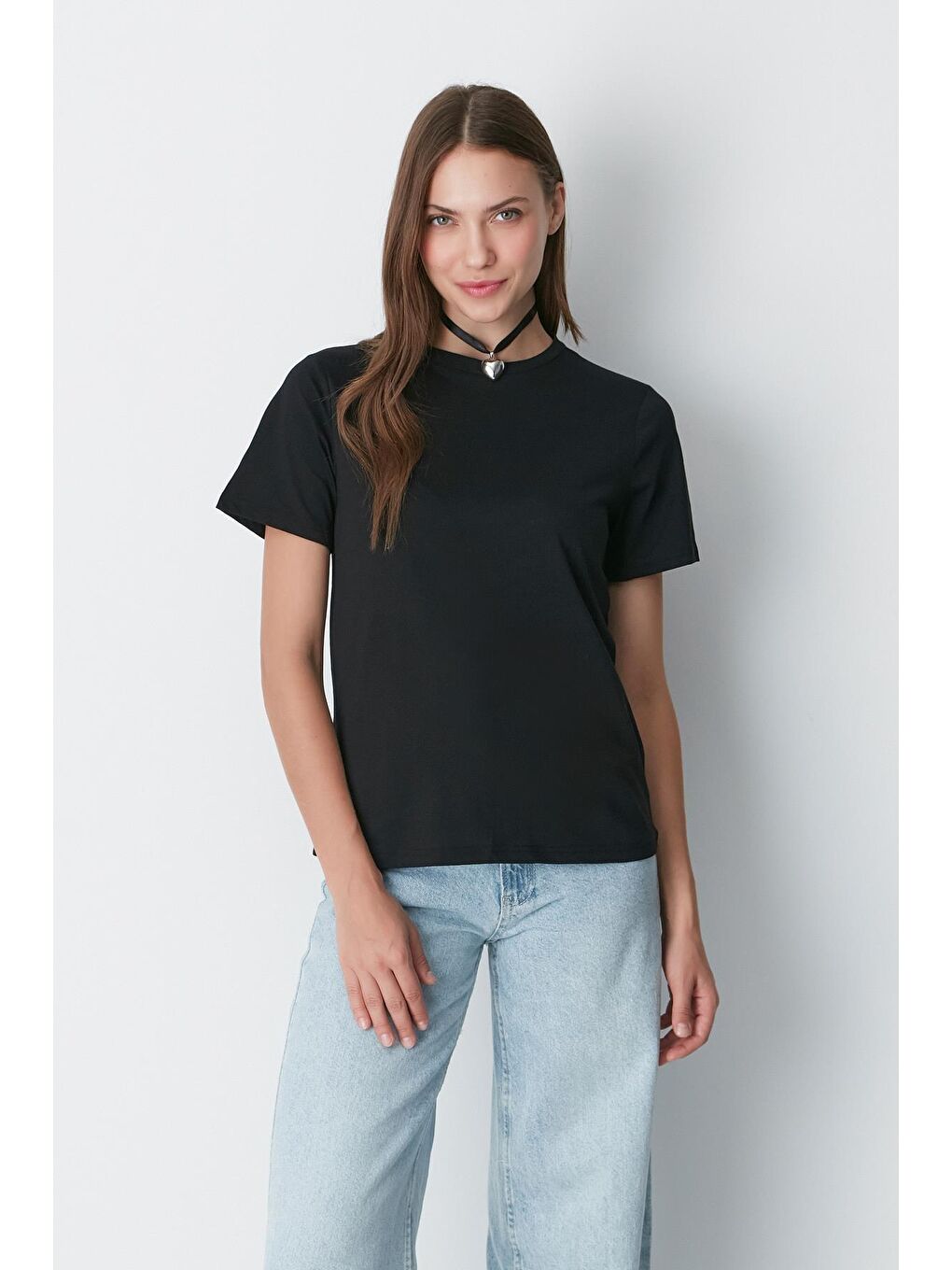 Bisiklet Yaka Kısa Kol 2'li Basic T-Shirt 960 Siyah/Beyaz-9