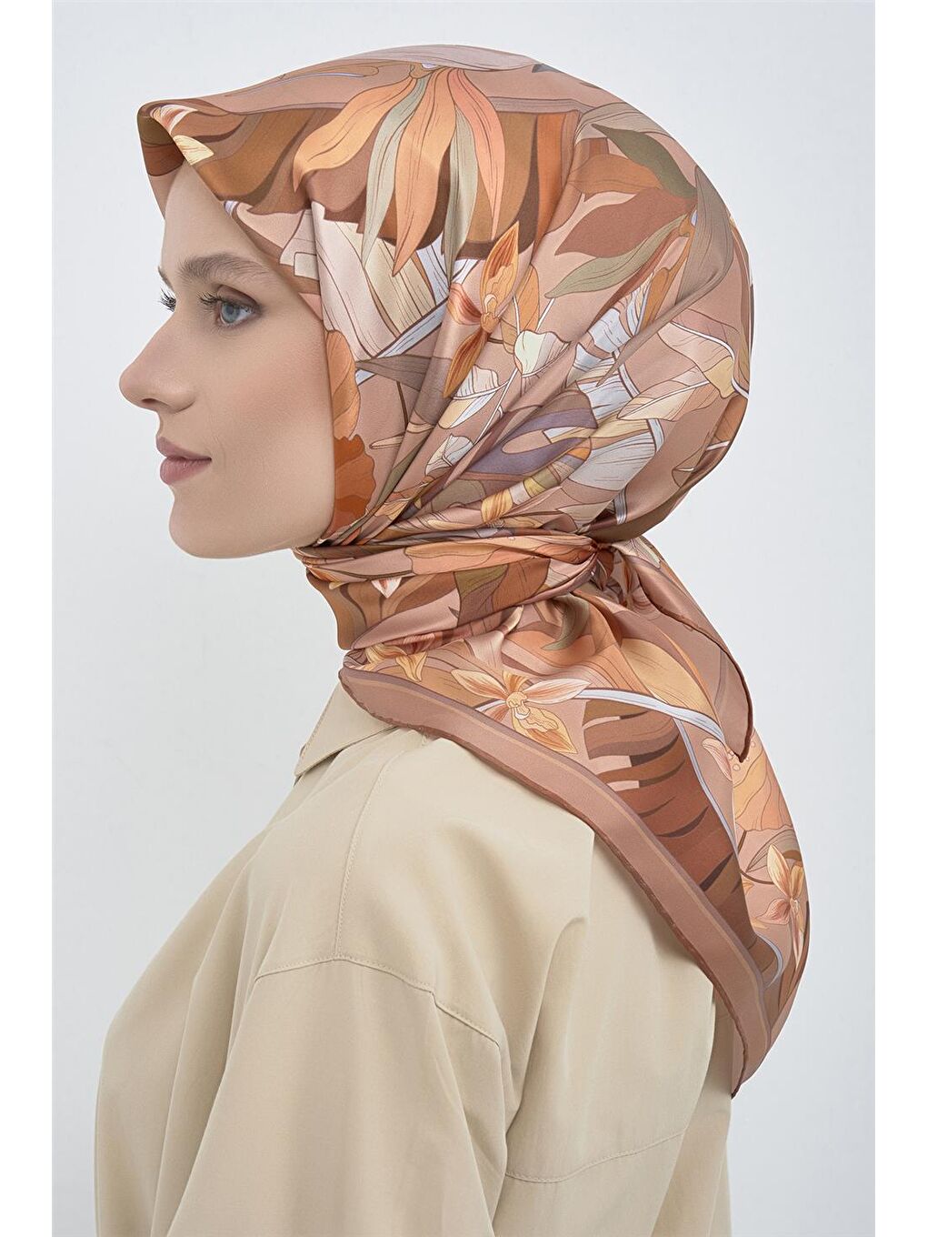 Turuncu Saf İpek Twill Eşarp 9500D 51-2