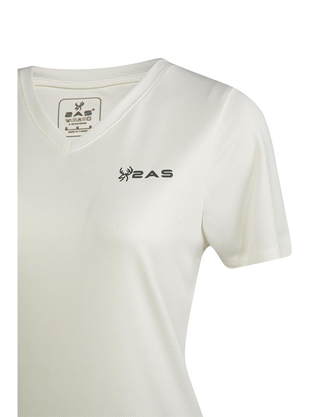 Freda V Yaka Kadın Tişört Beyaz-2