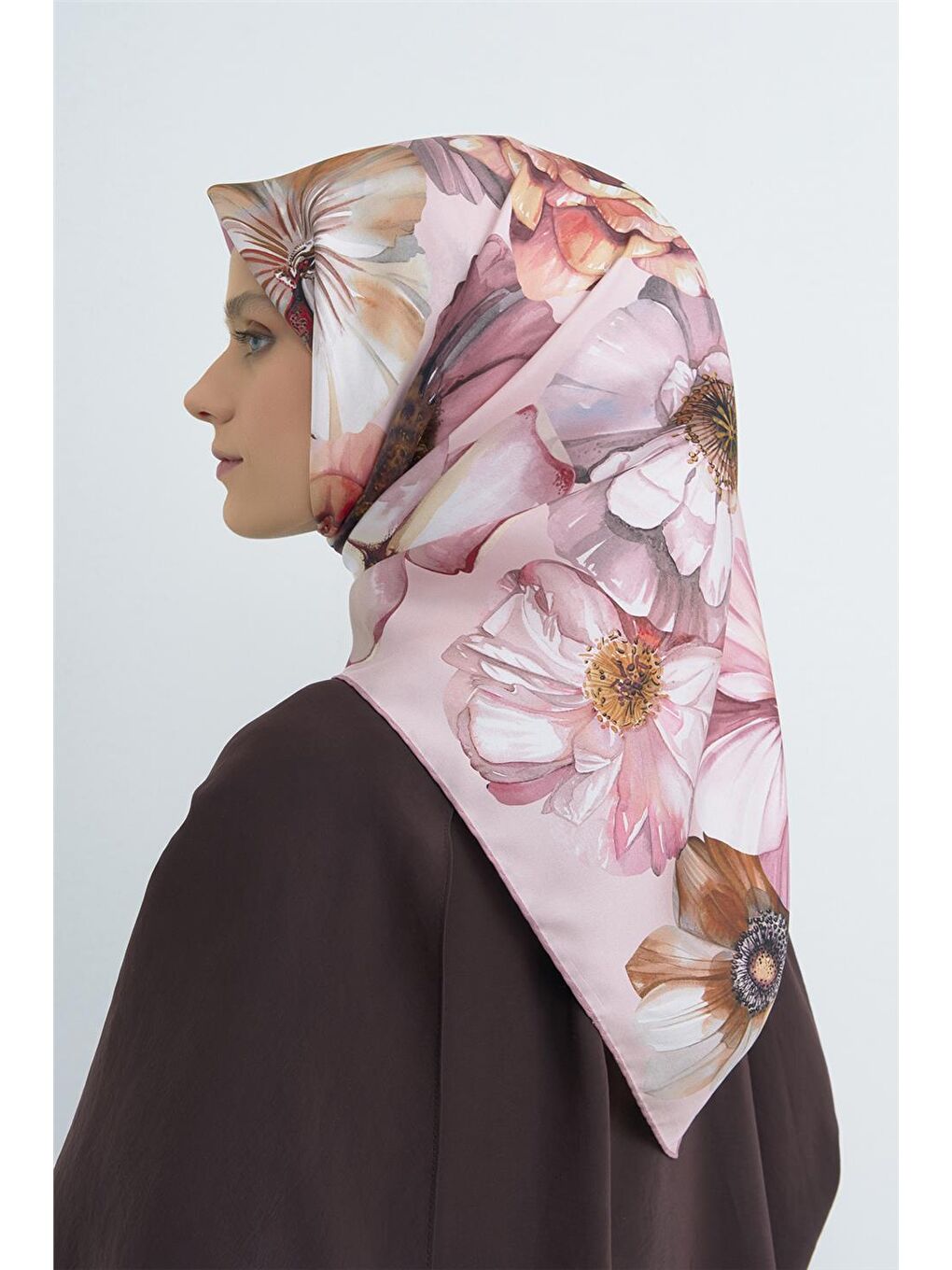 Pembe Saf İpek Sura Eşarp 9503D 06-3