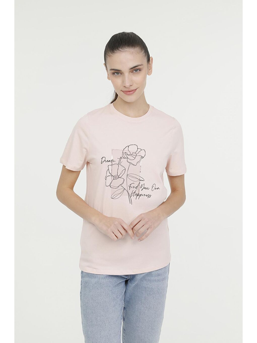 Kinetix Pembe WL AMELIA-B 11GFK301 4FX Pembe Kadın Kısa Kol T-Shirt