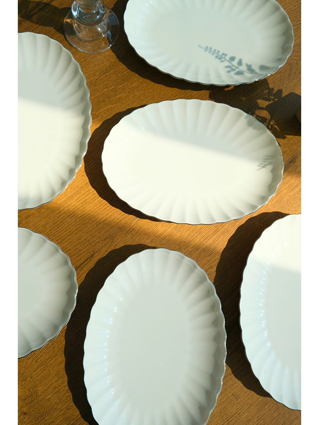 Ekru Bone Luz Platin File Kayık Tabak 24x17cm BNLZF24KY220 6 lı-2