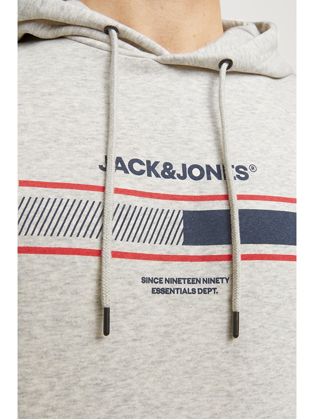 Jack & Jones Gri Jjsouth Baskılı Pamuklu Regular Fit Kapüşonlu Erkek Sweat 12256820 - 3