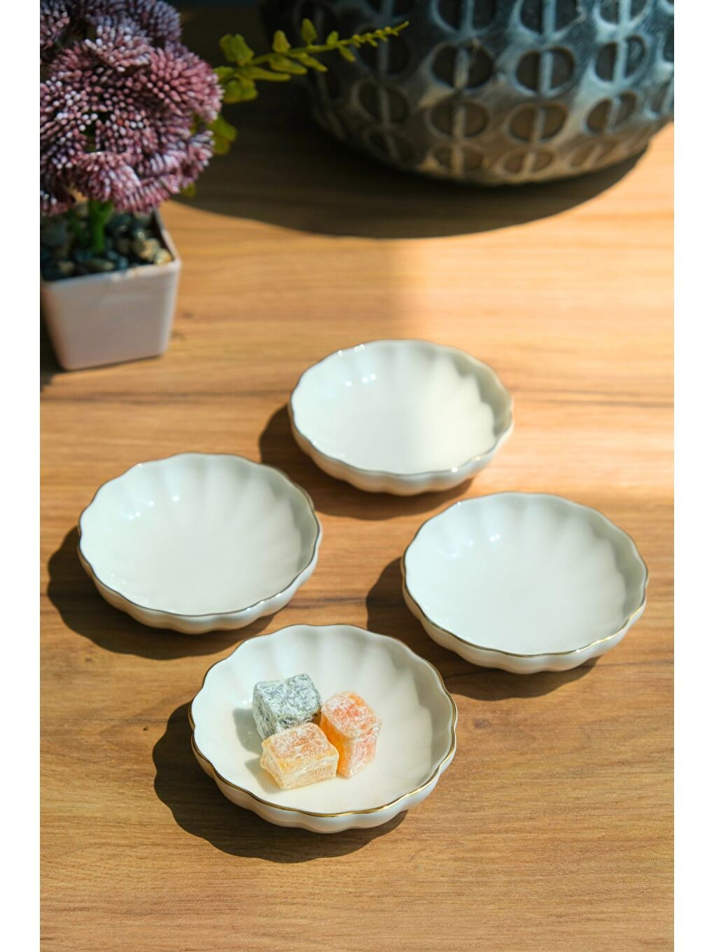 Ekru Bone Luz Kase Altın File 4 Parça 8cm BNLZF08KSS220-4