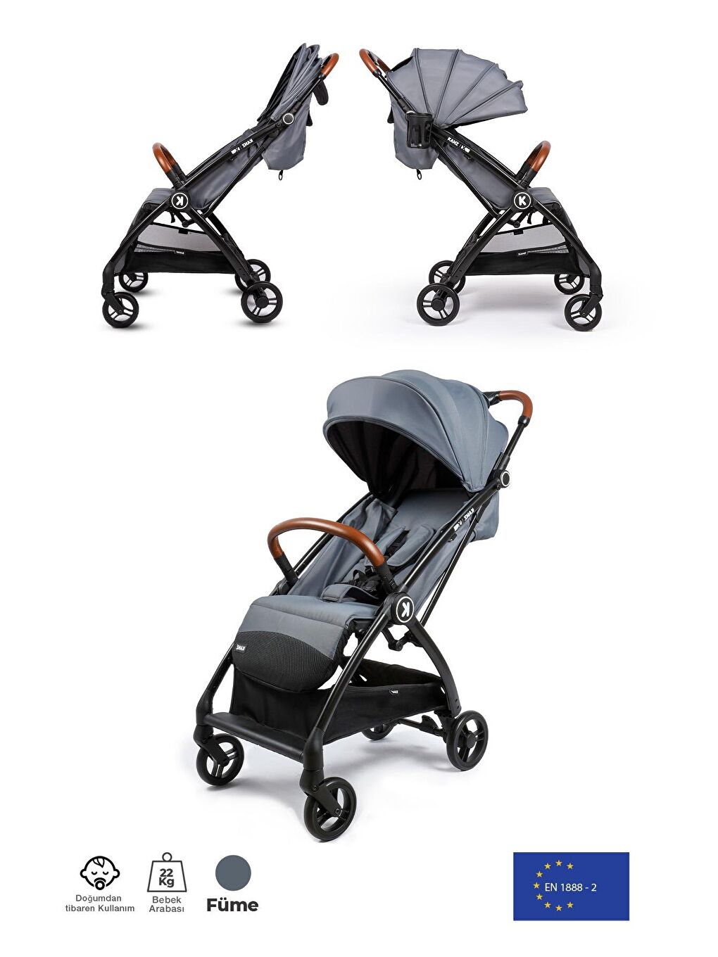 Xflop Autofold Kabin Boy Bebek Arabası Dark Grey-1