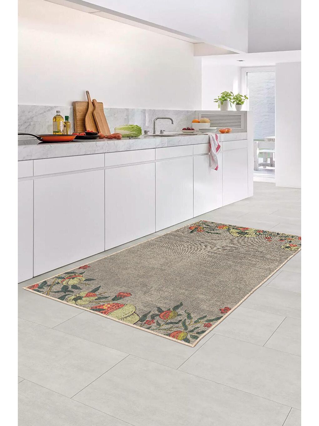 Gri Dekoratif Özel Tasarım Yıkanabilir,İnce, Kaymaz Tabanlı, Modern Halı  180 x 280 cm-1