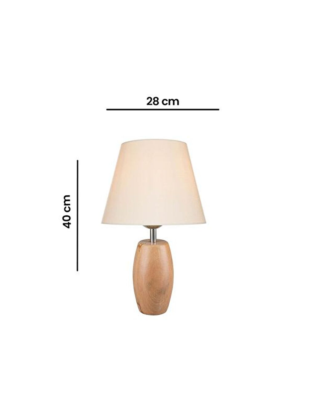 Ekru Top Abajur - Kayın Ayak / Krem Şapka-3