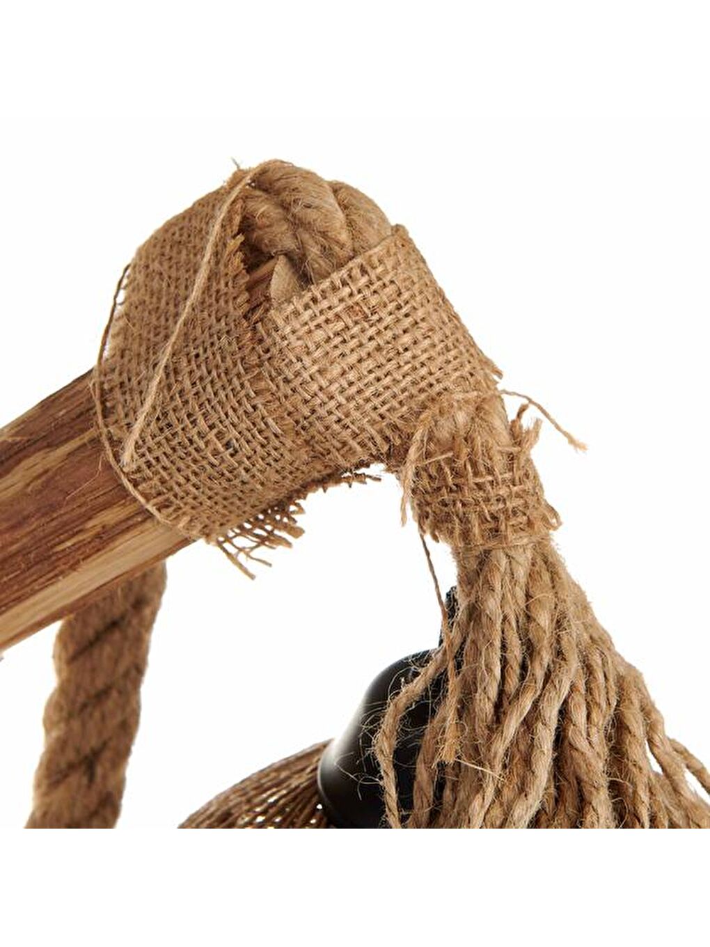 Renksiz Lagos Halatlı Ahşap Abajur - Natürel-2