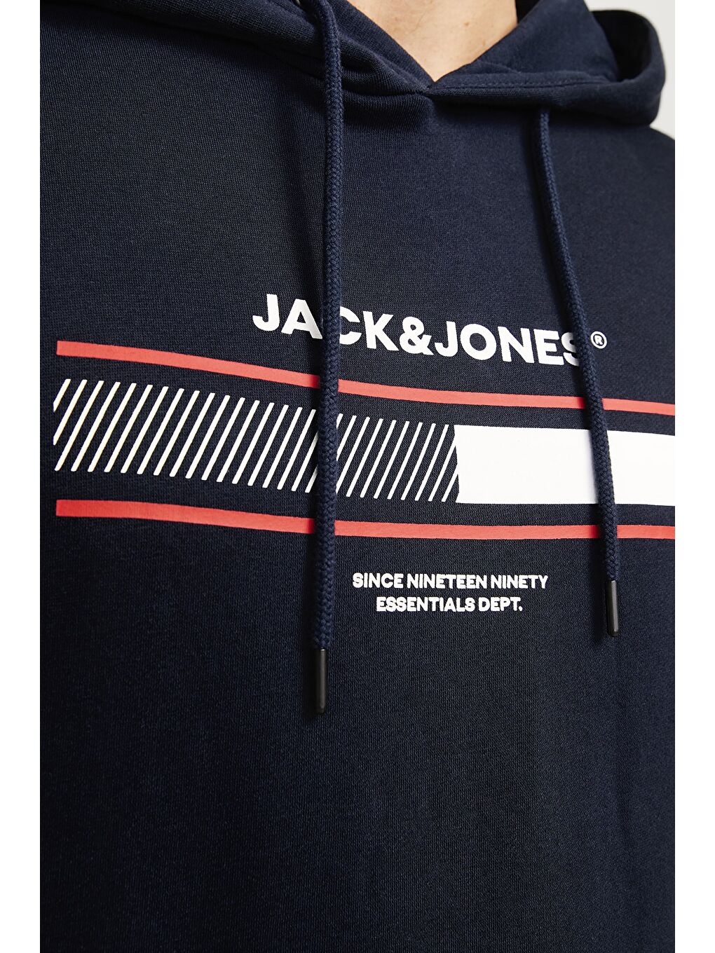 Jack & Jones Lacivert Jjsouth Baskılı Pamuklu Regular Fit Kapüşonlu Erkek Sweat 12256820 - 4