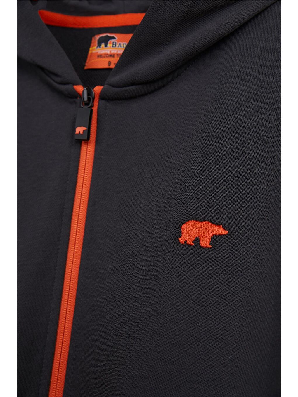 Bad Bear Koyu Gri Darrel Full Zip Asfalt Çocuk Kapüşonlu Sweatshirt - 1