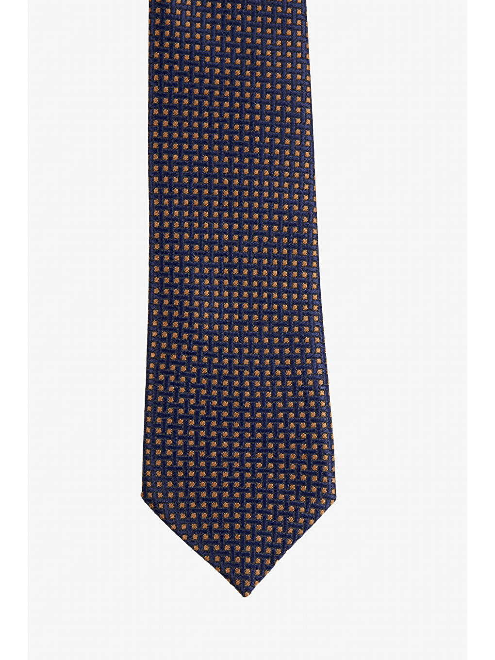 Erkek Lacivert-Sarı Desenli Kravat