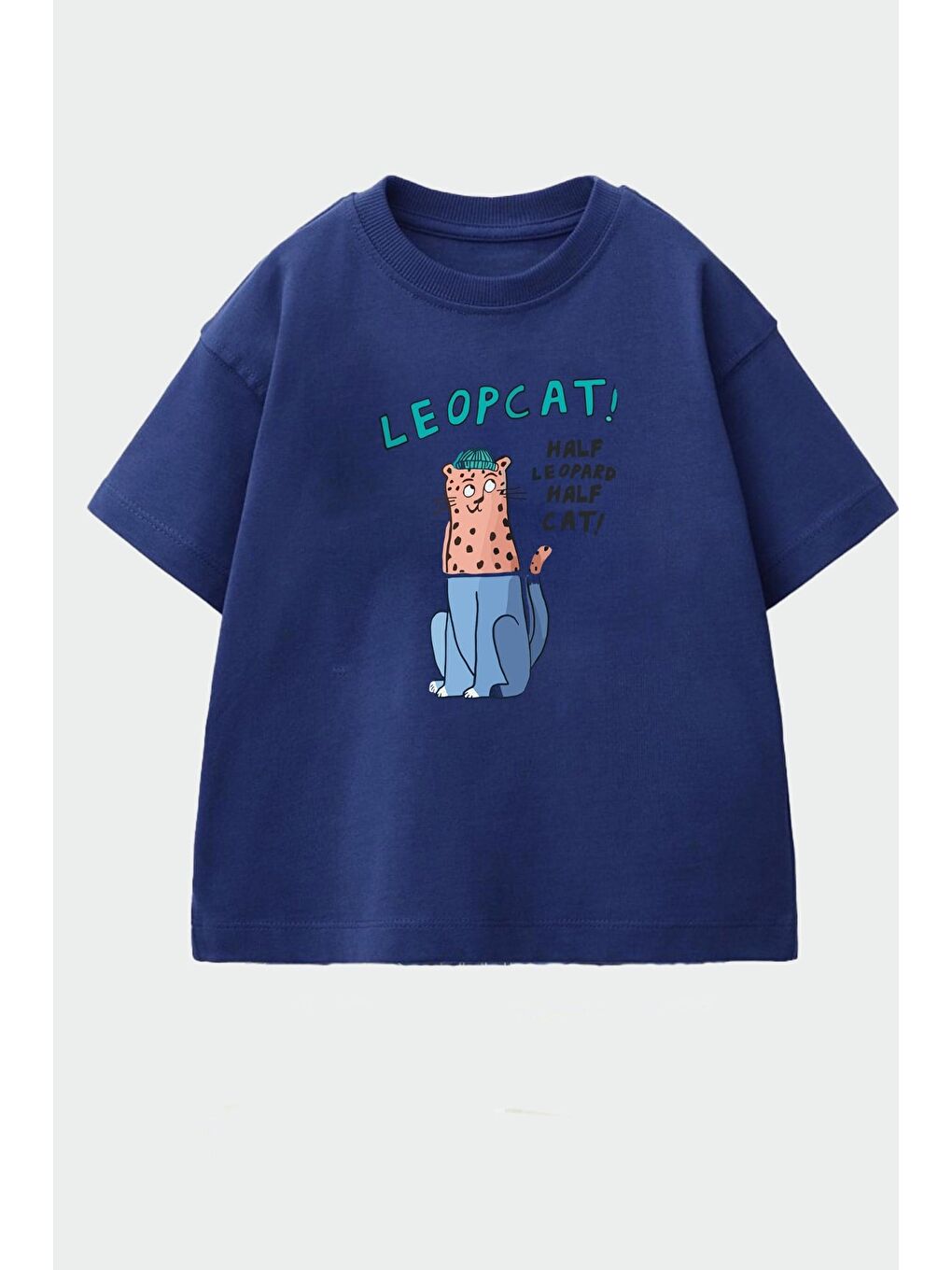 Lacivert Erkek Çocuk Pamuklu Baskılı T-Shirt