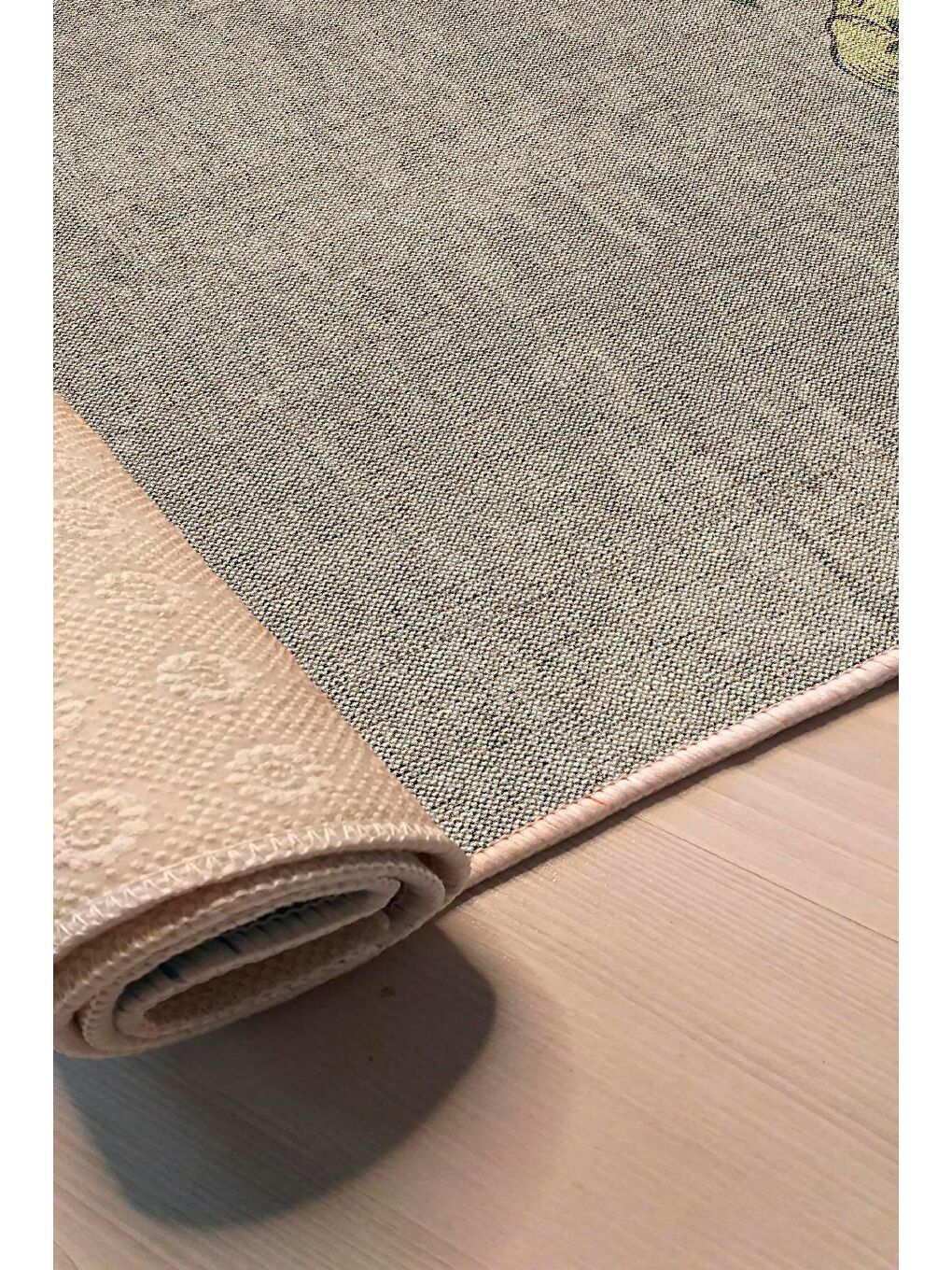 Gri Dekoratif Özel Tasarım Yıkanabilir,İnce, Kaymaz Tabanlı, Modern Halı  180 x 280 cm-4